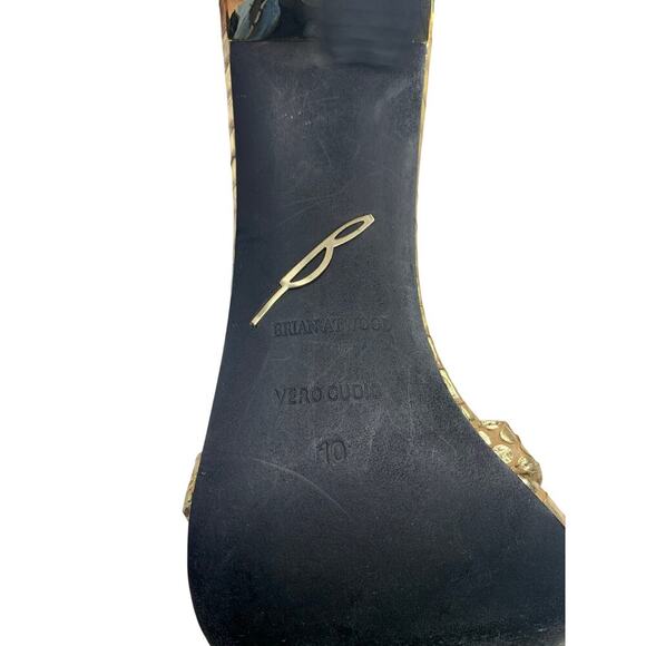 Brian Atwood Gold Snakeskin Heels - Picture 5 of 6